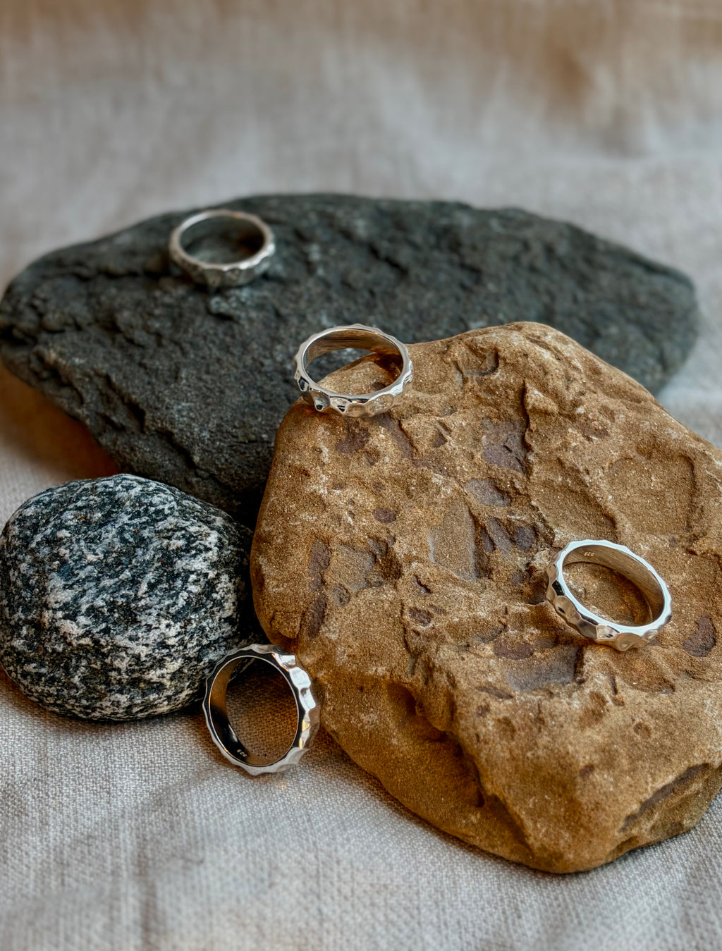Sterling Silver Facet Ring