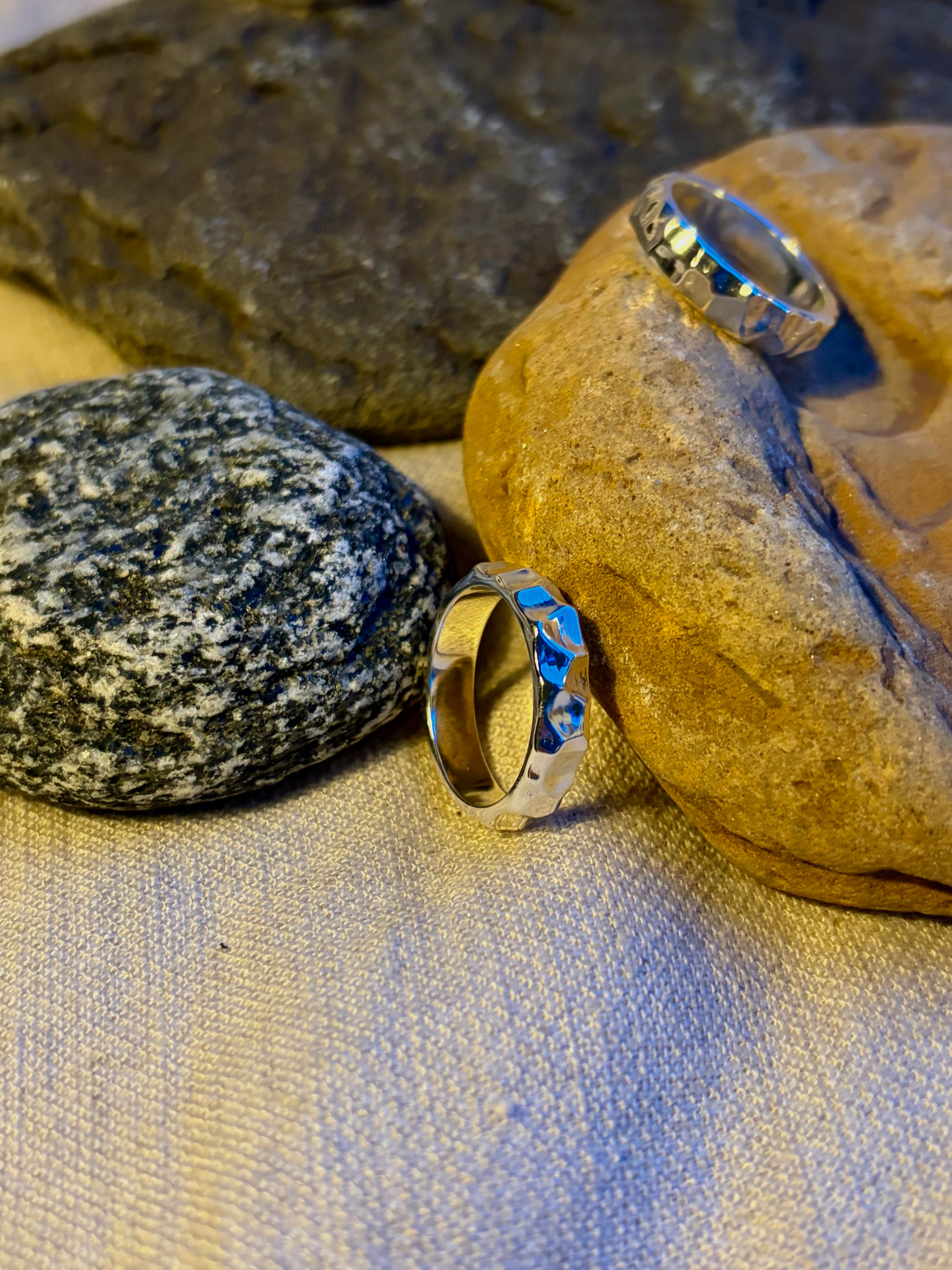 Sterling Silver Facet Ring