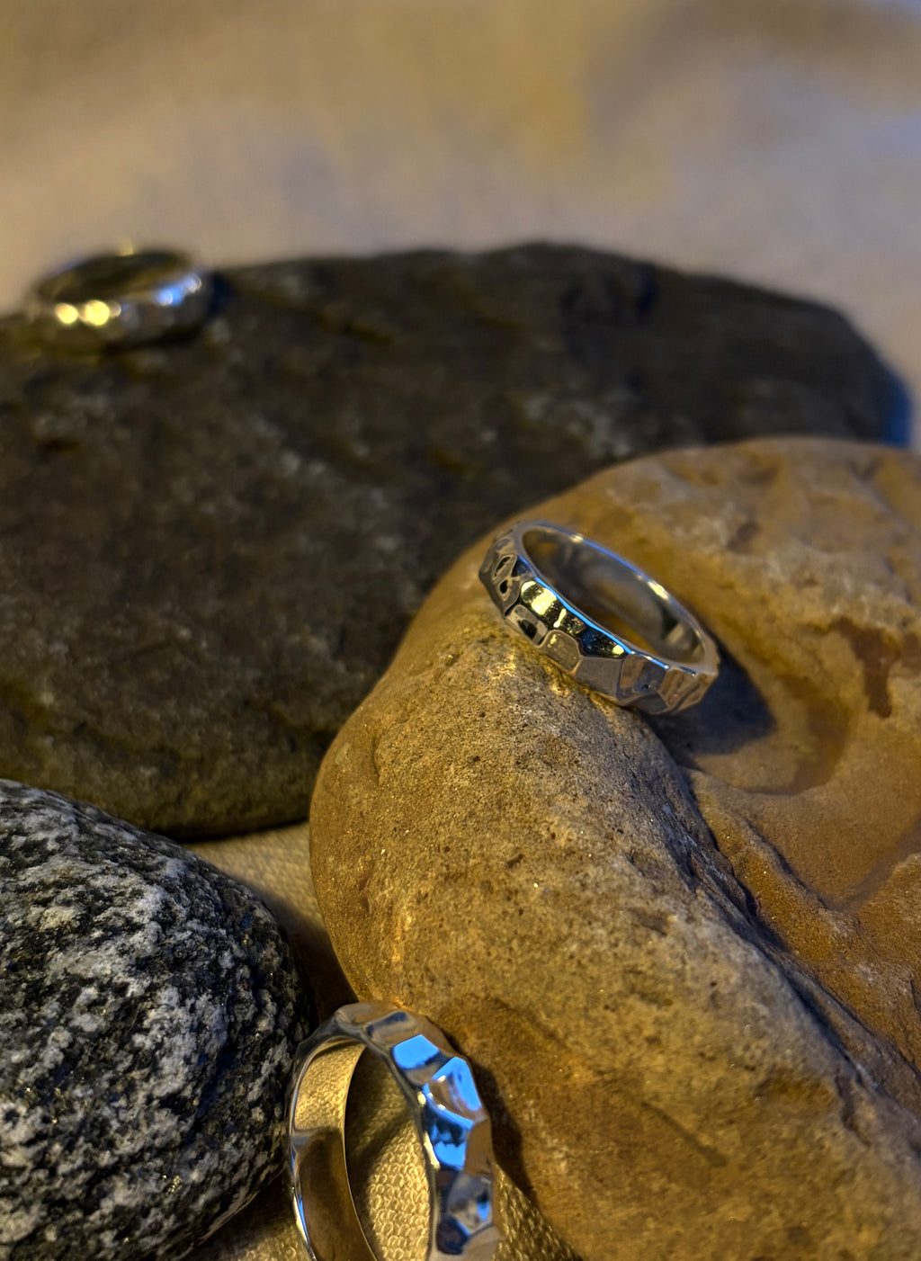 Sterling Silver Facet Ring